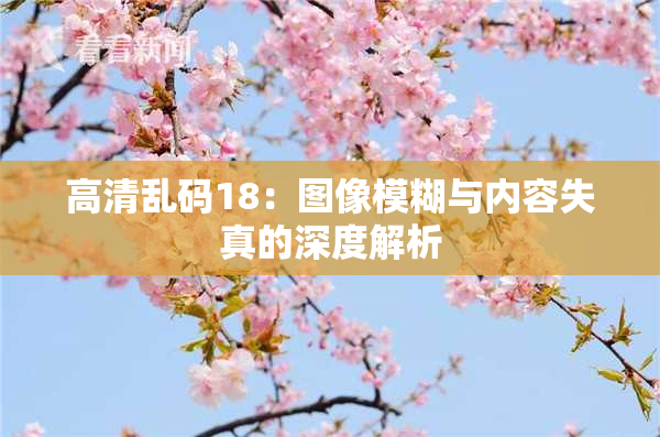 高清乱码18：图像模糊与内容失真的深度解析