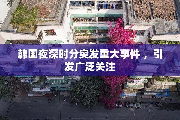 韩国夜深时分突发重大事件 ，引发广泛关注