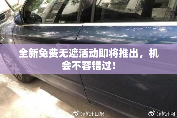 全新免费无遮活动即将推出，机会不容错过！