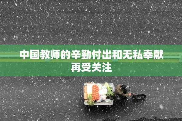 中国教师的辛勤付出和无私奉献再受关注