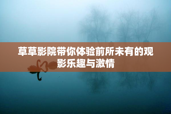 草草影院带你体验前所未有的观影乐趣与激情
