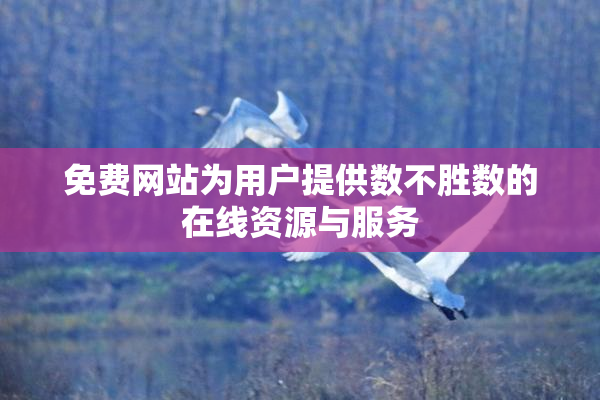免费网站为用户提供数不胜数的在线资源与服务