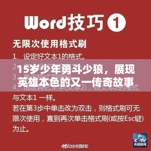 15岁少年勇斗少狼，展现英雄本色的又一传奇故事！