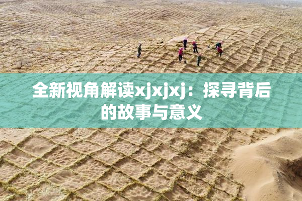 全新视角解读xjxjxj：探寻背后的故事与意义