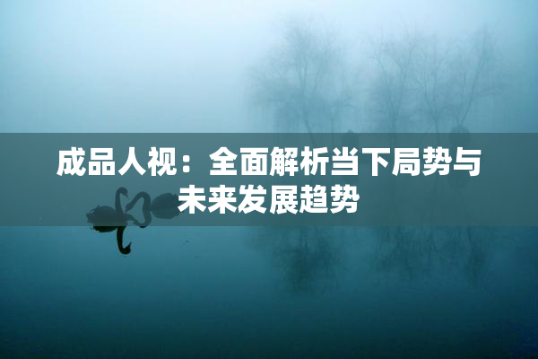 成品人视：全面解析当下局势与未来发展趋势