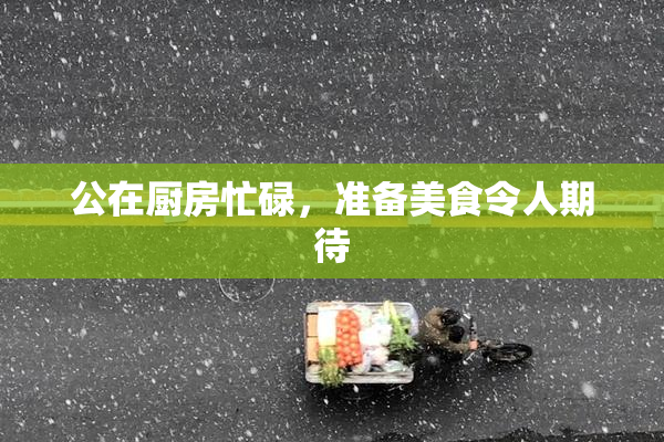 公在厨房忙碌，准备美食令人期待