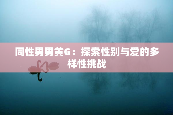 同性男男黄G：探索性别与爱的多样性挑战