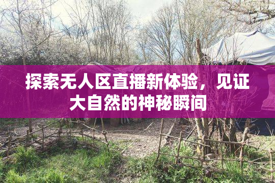 探索无人区直播新体验，见证大自然的神秘瞬间