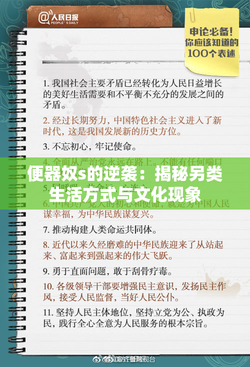 便器奴s的逆袭：揭秘另类生活方式与文化现象