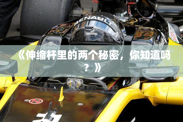 《伸缩杆里的两个秘密，你知道吗？》
