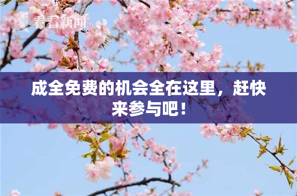 成全免费的机会全在这里，赶快来参与吧！