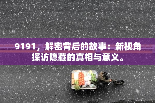 9191，解密背后的故事：新视角探访隐藏的真相与意义。