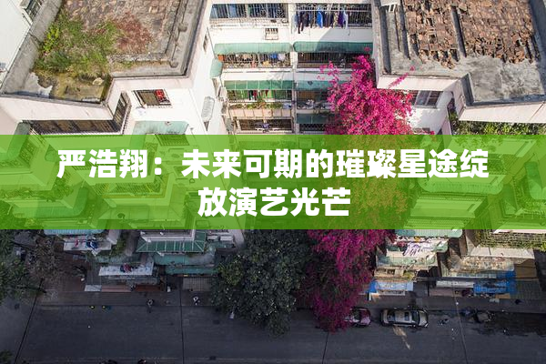严浩翔：未来可期的璀璨星途绽放演艺光芒