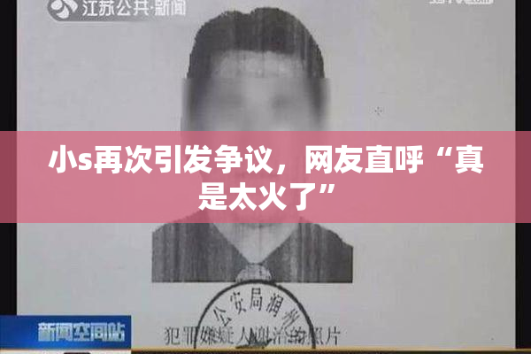 小s再次引发争议，网友直呼“真是太火了”