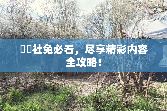 擼擼社免必看，尽享精彩内容全攻略！