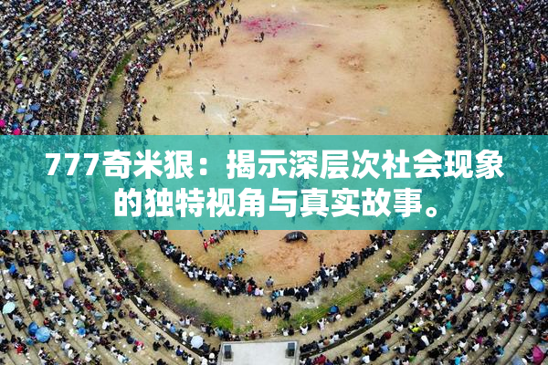 777奇米狠：揭示深层次社会现象的独特视角与真实故事。