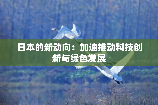日本的新动向：加速推动科技创新与绿色发展