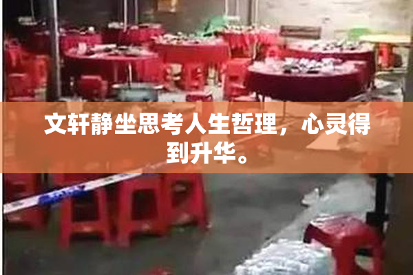 文轩静坐思考人生哲理，心灵得到升华。