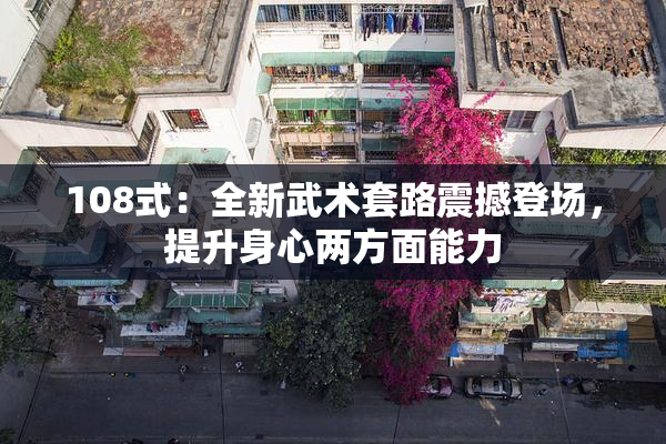 108式：全新武术套路震撼登场，提升身心两方面能力