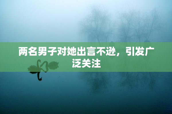 两名男子对她出言不逊，引发广泛关注