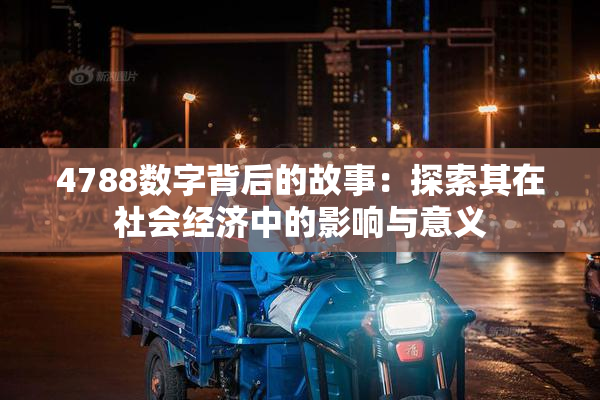 4788数字背后的故事：探索其在社会经济中的影响与意义