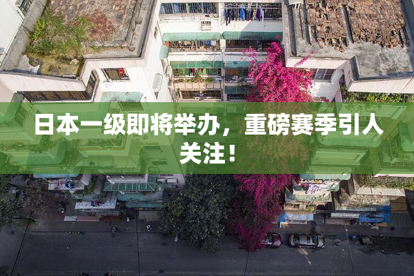 日本一级即将举办，重磅赛季引人关注！