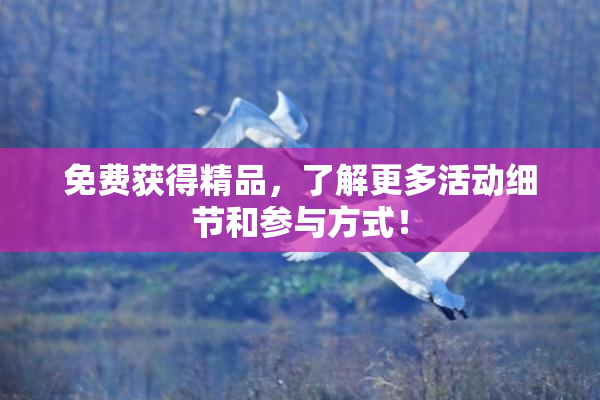 免费获得精品，了解更多活动细节和参与方式！