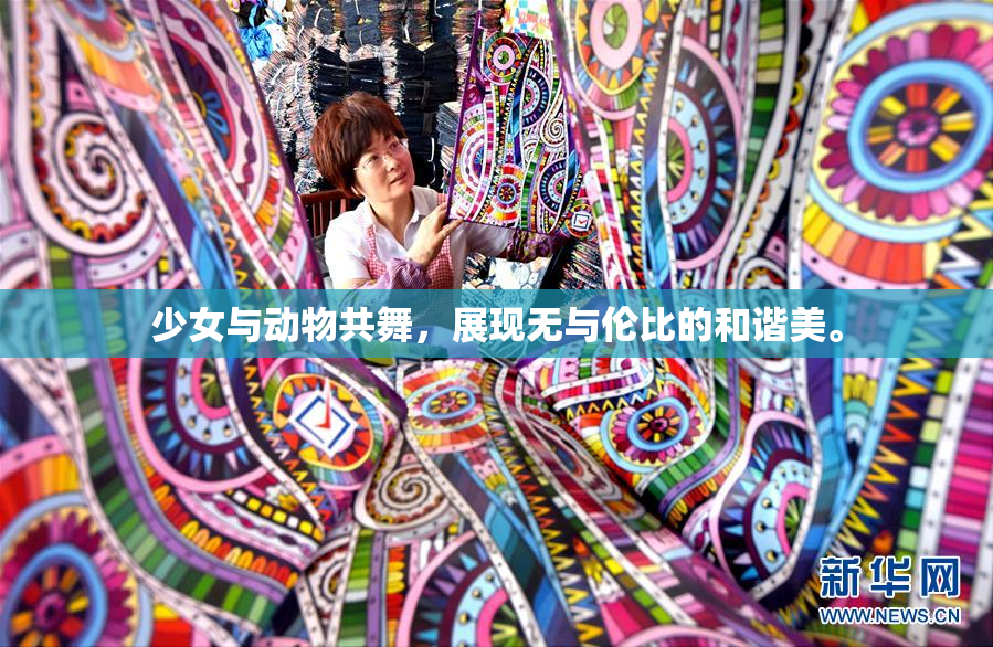 少女与动物共舞，展现无与伦比的和谐美。