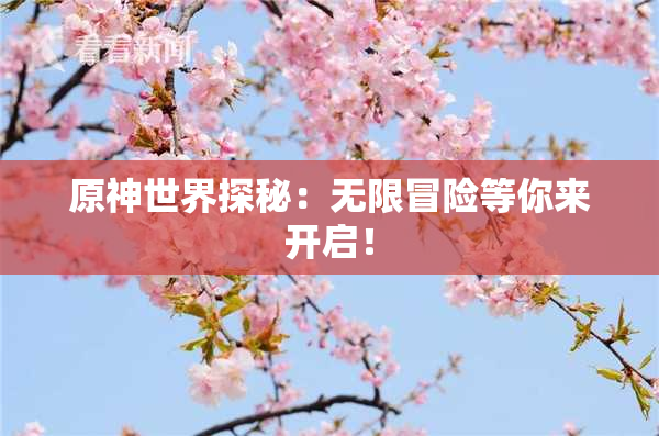 原神世界探秘：无限冒险等你来开启！