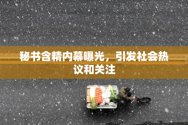 秘书含精内幕曝光，引发社会热议和关注