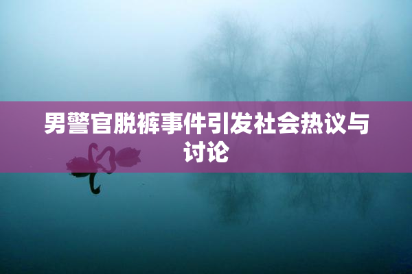 男警官脱裤事件引发社会热议与讨论