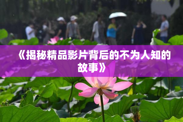 《揭秘精品影片背后的不为人知的故事》