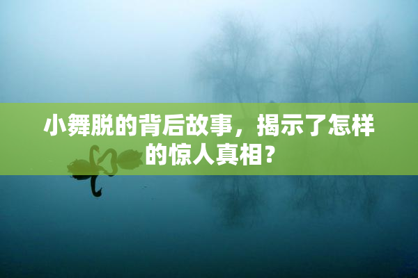 小舞脱的背后故事，揭示了怎样的惊人真相？