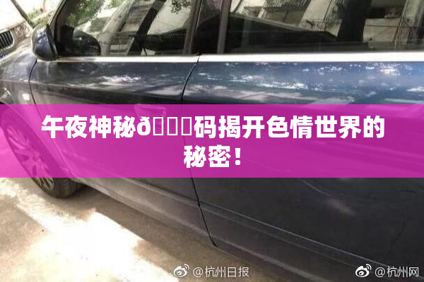 午夜神秘🈚码揭开色情世界的秘密！