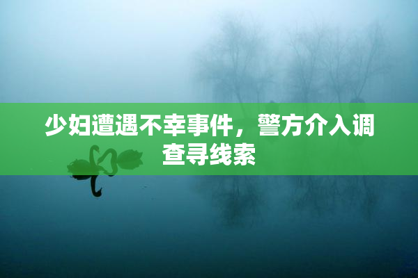 少妇遭遇不幸事件，警方介入调查寻线索