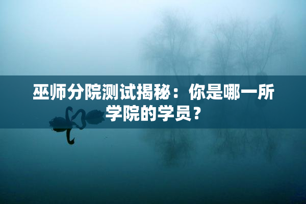 巫师分院测试揭秘：你是哪一所学院的学员？