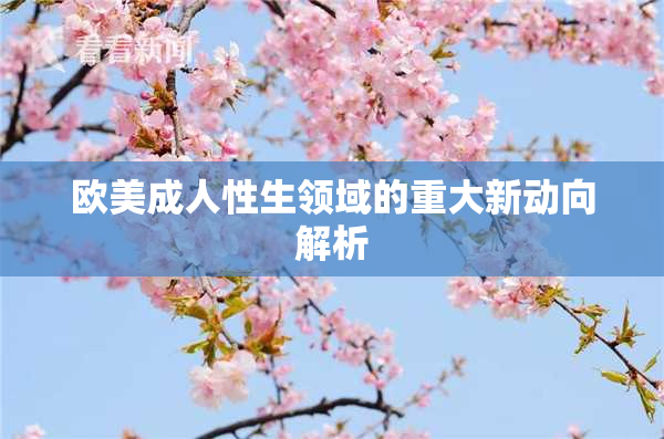 欧美成人性生领域的重大新动向解析
