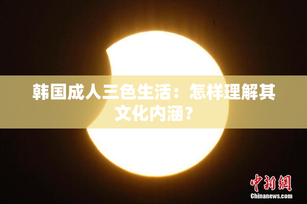 韩国成人三色生活：怎样理解其文化内涵？