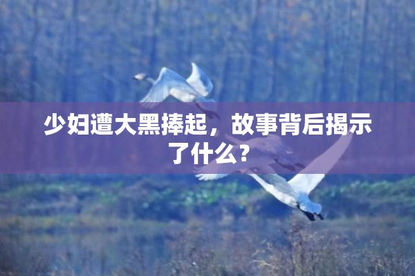 少妇遭大黑捧起，故事背后揭示了什么？