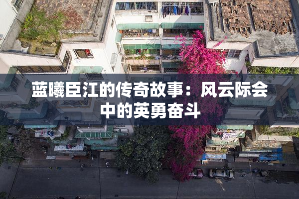 蓝曦臣江的传奇故事：风云际会中的英勇奋斗