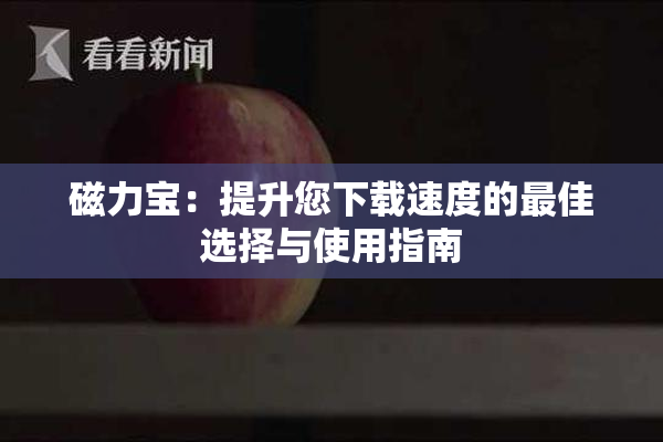 磁力宝：提升您下载速度的最佳选择与使用指南