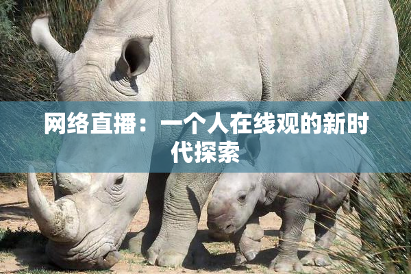 网络直播：一个人在线观的新时代探索
