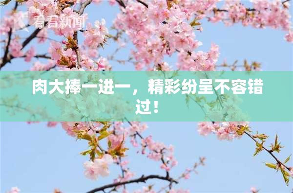 肉大捧一进一，精彩纷呈不容错过！